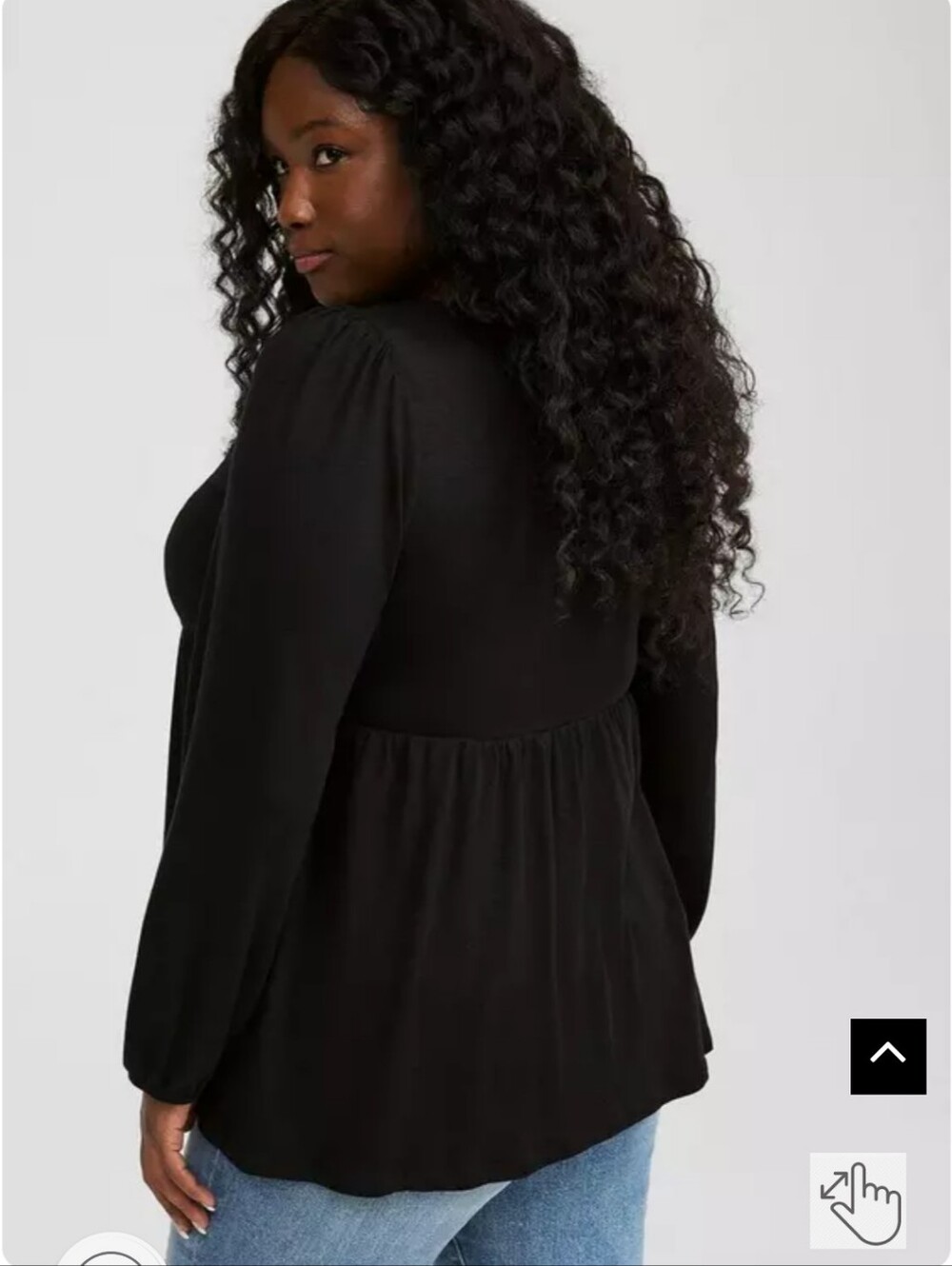 Super Soft Slub Sweetheart Lace-Up Peplum Top - Picture 3 of 4